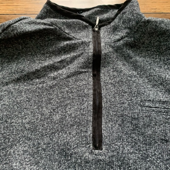 Marled Grey Half Zip Mock Turtle Neck Shirt - Picture 2 of 5